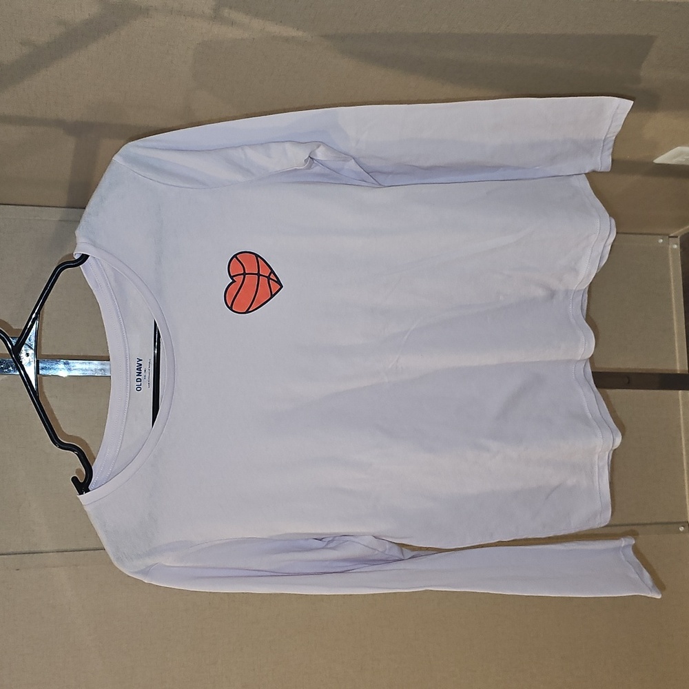 Old Navy Long-Sleeve Graphic (heart basketball) T-Shirt Girls XXL 18 New